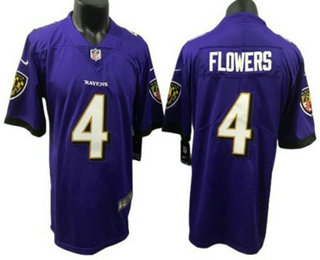 Men's Baltimore Ravens #4 Zay Flowers Purple 2023 Vapor Untouchable Stitched Nike Limited Jersey