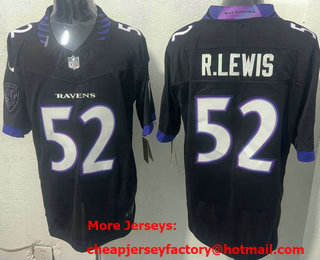 Men's Baltimore Ravens #52 Ray Lewis Limited Black FUSE Vapor Jersey