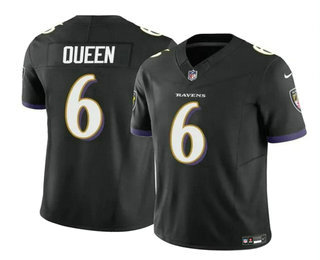 Men's Baltimore Ravens #6 Patrick Queen Black 2023 FUSE Vapor Limited Football Stitched Jersey