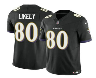 Men's Baltimore Ravens #80 Isaiah Likely Black 2023 FUSE Vapor Limited Football Stitched Jersey