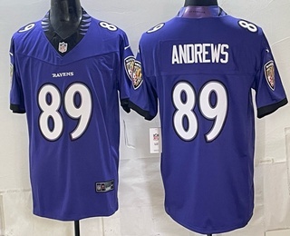 Men's Baltimore Ravens #89 Mark Andrews Limited Purple FUSE Vapor Jersey