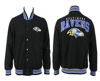 Men's Baltimore Ravens Black Stitched Jacket