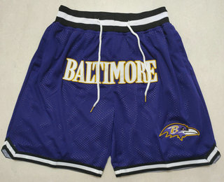 Men's Baltimore Ravens Purple Just Don Shorts