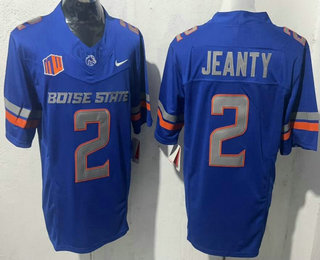 Men's Boise State Broncos #2 Ashton Jeanty Blue FUSE College Football Jersey
