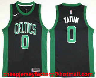 Men's Boston Celtics #0 Jayson Tatum Black 2017-2018 Nike Icon Edition Swingman Jersey