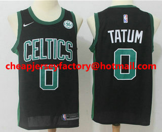 Men's Boston Celtics #0 Jayson Tatum Black 2017-2018 Nike Swingman General Electric Stitched NBA Jersey