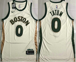 Men's Boston Celtics #0 Jayson Tatum Cream 2023 City Icon AU Jersey