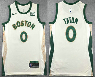 Men's Boston Celtics #0 Jayson Tatum Cream 2023 City Icon Sponsor Swingman Jersey