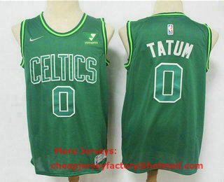 Men's Boston Celtics #0 Jayson Tatum Green Nike Swingman 2021 Earned Edition Stitched Jersey With Sponsor Logo