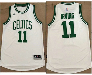 Men's Boston Celtics #11 Kyrie Irving White Stitched NBA Revolution 30 Swingman Jersey