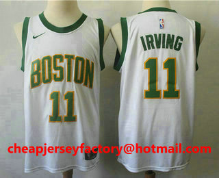 Men's Boston Celtics #11 Kyrie Irving White With Gold 2019 NBA Swingman City Edition Jersey