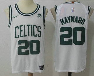 Men's Boston Celtics #20 Gordon Hayward White 2017-2018 Nike Authentic General Electric Stitched NBA Jersey