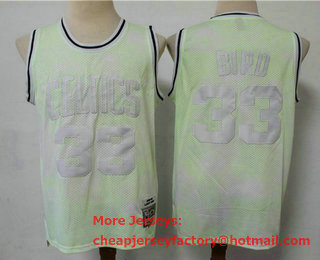 Men's Boston Celtics #33 Larry Bird Green Hardwood Classics Soul Swingman Throwback Jersey