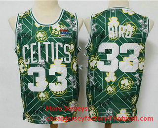 Men's Boston Celtics #33 Larry Bird Green Tear Up Pack Mitchell & Ness Swingman Jeresy