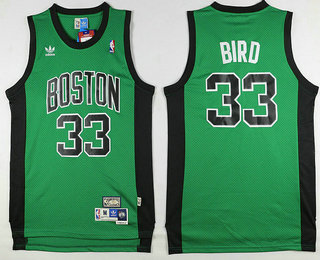 Men's Boston Celtics #33 Larry Bird Green With Black Hardwood Classics Soul Swingman Throwback Jersey