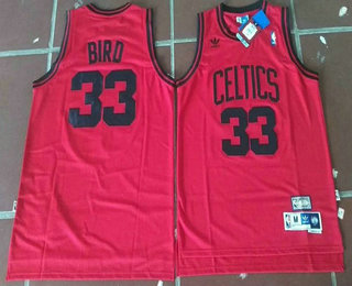 Men's Boston Celtics #33 Larry Bird Red Hardwood Classics Soul Swingman Stitched NBA Throwback Jersey