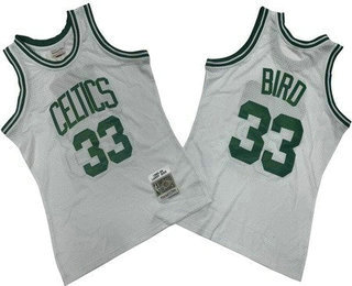 Men's Boston Celtics #33 Larry Bird White 1985 Throwback Swingman Jersey