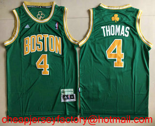 Men's Boston Celtics #4 Isaiah Thomas Revolution 30 Swingman Green With Gold St. Patrick's Day Jersey