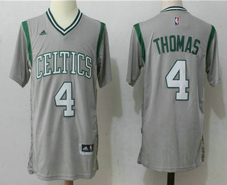 Men's Boston Celtics #4 Isaiah Thomas Gray Short-Sleeved 2017-2018 Nike Swingman Stitched NBA Jersey
