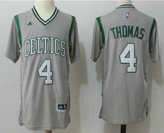 Men's Boston Celtics #4 Isaiah Thomas Revolution 30 Swingman New Grey Short-Sleeved Jersey