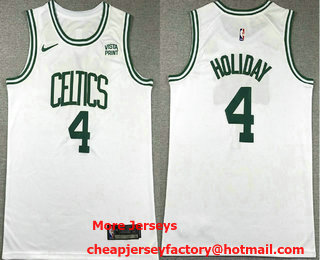 Men's Boston Celtics #4 Jrue Holiday White Icon Sponsor Swingman Jersey