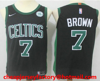 Men's Boston Celtics #7 Jaylen Brown Black 2017-2018 Nike Authentic General Electric Stitched NBA Jersey