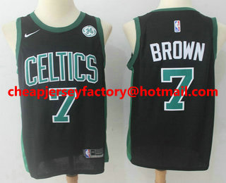 Men's Boston Celtics #7 Jaylen Brown Black 2017-2018 Nike Swingman General Electric Stitched NBA Jersey