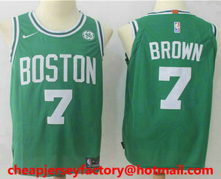 Men's Boston Celtics #7 Jaylen Brown Green 2017-2018 Nike Authentic General Electric Stitched NBA Jersey