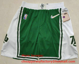 Men's Boston Celtics Green 75th Anniversary Diamond 2021 Stitched Shorts