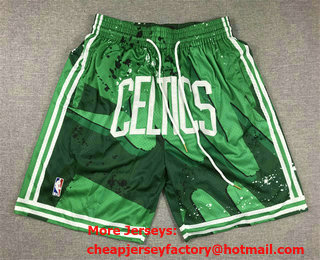Men's Boston Celtics Green Rabbit Swingman Shorts 01