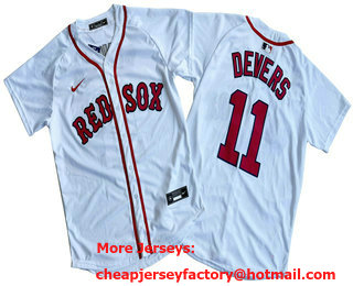 Men's Boston Red Sox #11 Rafael Devers White Limited Stitched Jersey