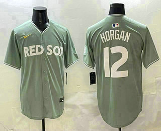 Men's Boston Red Sox #12 Steve Horgan Green 2025 City Connect Limited Stitched Jersey