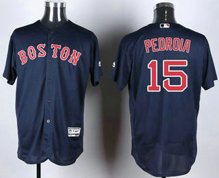 Men's Boston Red Sox #15 Dustin Pedroia Navy Blue 2016 Flexbase Authentic Collection Jersey