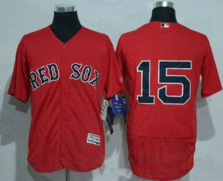 Men's Boston Red Sox #15 Dustin Pedroia No Name Red 2016 Flexbase Baseball Jersey