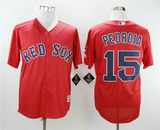 Men's Boston Red Sox #15 Dustin Pedroia Red New Cool Base Jersey