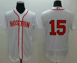 Men's Boston Red Sox #15 Dustin Pedroia White Flexbase 2016 MLB Player Jersey