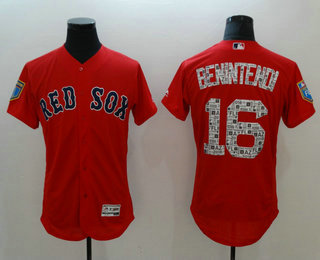 Men's Boston Red Sox #16 Andrew Benintendi Red 2018 Spring Training Stitched MLB Flex Base Jersey