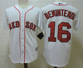 Men's Boston Red Sox #16 Andrew Benintendi White Home Stitched MLB Cool Base Jersey