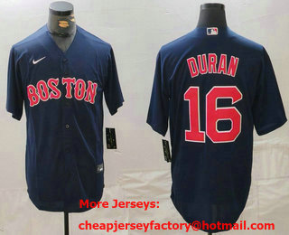 Men's Boston Red Sox #16 Jarren Duran Navy Cool Base Stitched Jersey