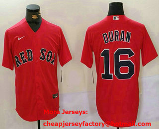 Men's Boston Red Sox #16 Jarren Duran Red Cool Base Stitched Jersey