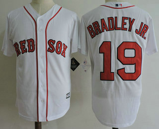 Men's Boston Red Sox #19 Jackie Bradley Jr. White Home Stitched MLB Cool Base Jersey