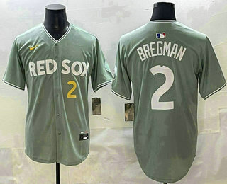 Men's Boston Red Sox #2 Alex Bregman Light Green 2025 City Connect Player Name Limited Jersey