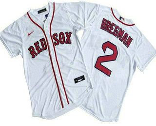 Men's Boston Red Sox #2 Alex Bregman White Cool Base Jersey