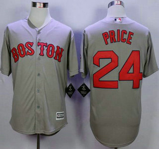 Men's Boston Red Sox #24 David Price Away Gray 2015 MLB Cool Base Jersey