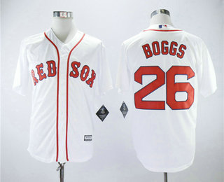 Men's Boston Red Sox #26 Wade Boggs White New Cool Base Jersey