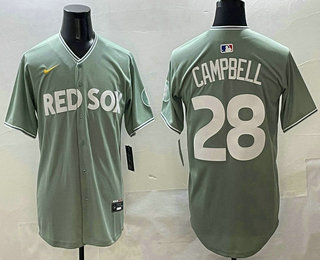 Men's Boston Red Sox #28 Kristian Campbell Green 2025 City Connect Limited Stitched Jersey