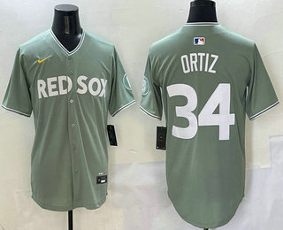 Men's Boston Red Sox #34 David Ortiz Green 2025 City Connect Limited Stitched Jersey