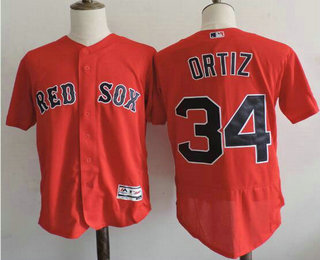 Men's Boston Red Sox #34 David Ortiz Red 2016 Flexbase Baseball Jersey