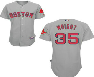Men's Boston Red Sox #35 Steven Wright Gray Road Stitched Baseball Jersey