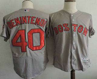 Men's Boston Red Sox #40 Andrew Benintendi Gray Road Stitched MLB 2016 Flex Base Jersey
